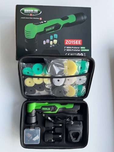 Maxolen 43 részes akkumlátoros mini excenteres polírozógép 3in1