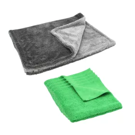   Laser Polish Zöld Mikroszálas kendő polírozáshoz 5db (100458) + Vízmágnes autószárító törölköző 40x60 - Szürke (1380411)